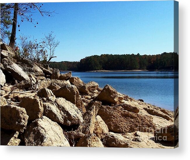 Rocks Acrylic Print featuring the photograph End of Summer by David Neace CPX
