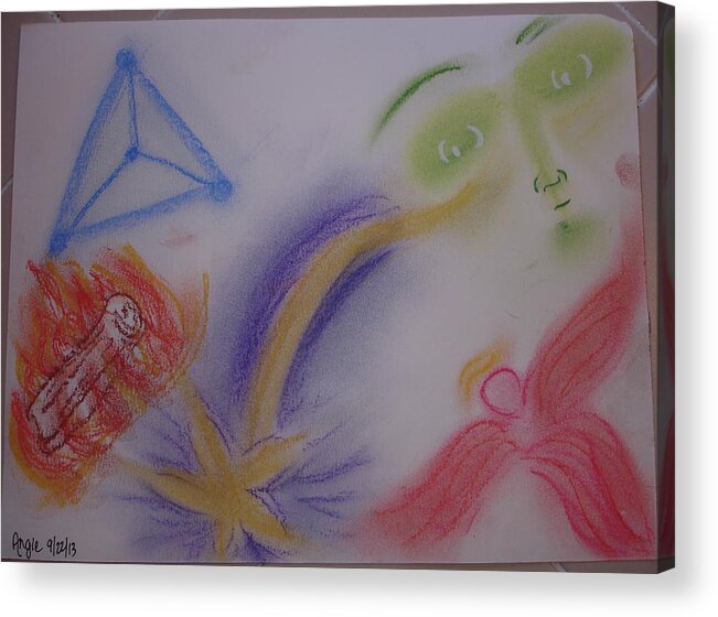 Art Mediumship Acrylic Print featuring the painting Example 2 by Angie Butler