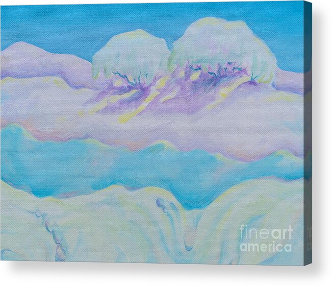 Acrylics Acrylic Print featuring the painting Fantasy Snowscape by Michele Myers