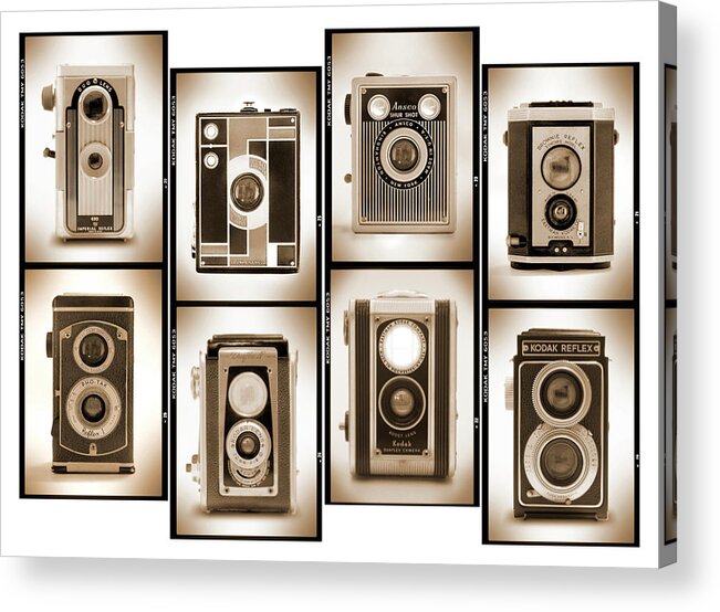 Vintage Cameras Acrylic Print featuring the photograph Film Camera Proofs 4 by Mike McGlothlen