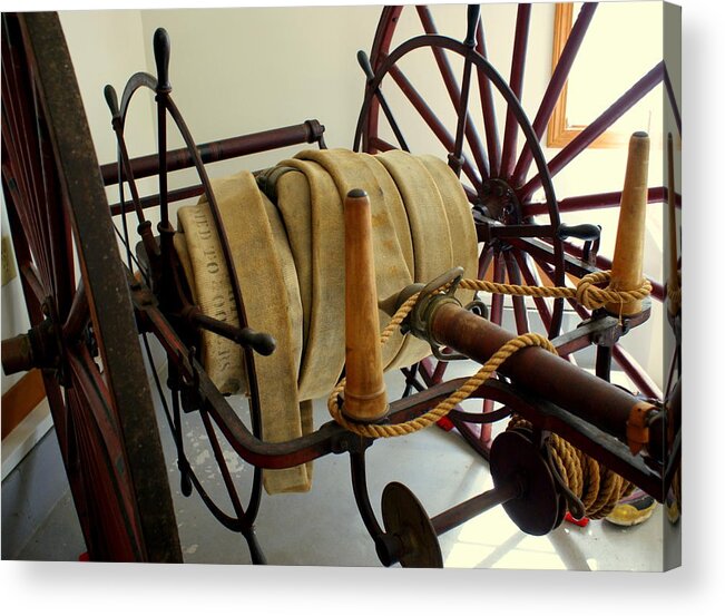 Fire Apparatus Acrylic Print featuring the photograph Fire hose by Lois Lepisto