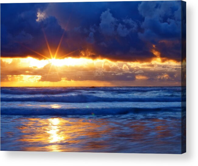 Sunset Acrylic Print featuring the photograph Fire on the Horizon by Darren White