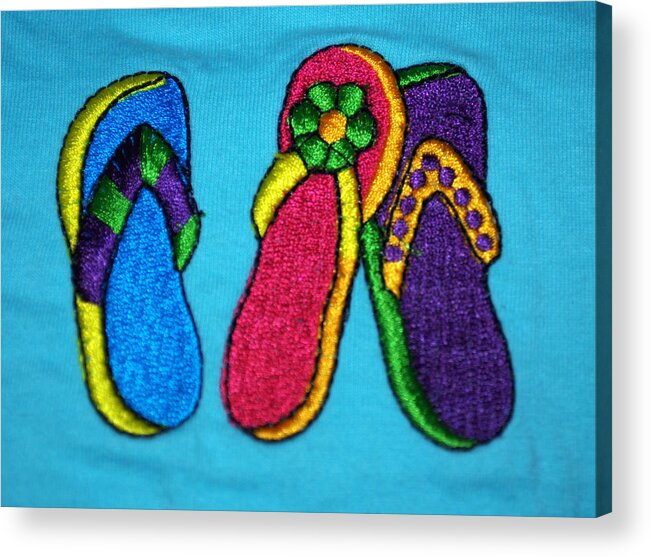 Shoes Acrylic Print featuring the photograph Flip Flop Fun Three by Caroline Stella