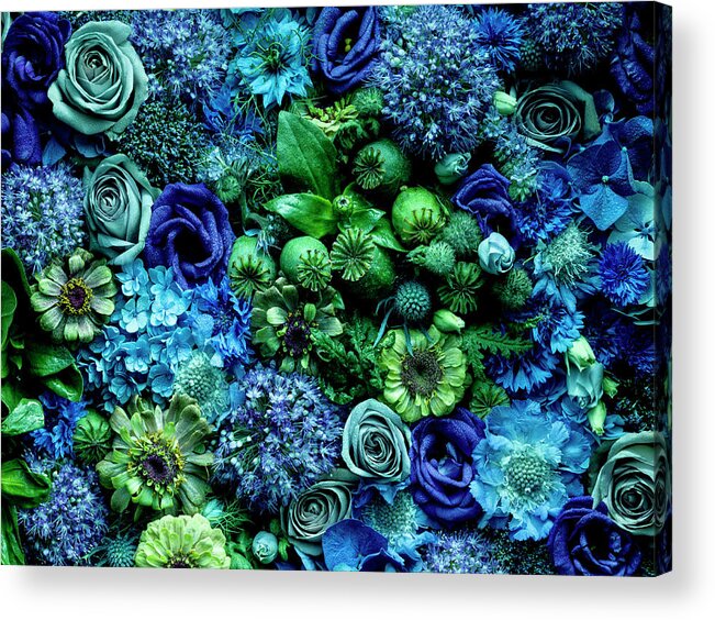 Simplicity Acrylic Print featuring the photograph Flower Arrangment, Full Frame by Jonathan Knowles