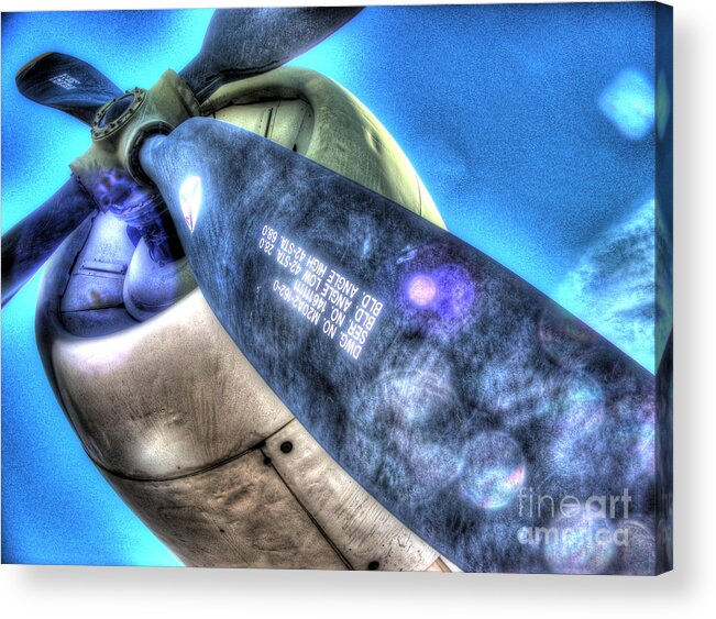 Airplane Acrylic Print featuring the photograph Blue Prop by Galen Hazelhofer