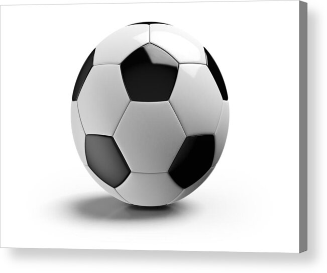 White Background Acrylic Print featuring the photograph Football on a white background by Atomic Imagery