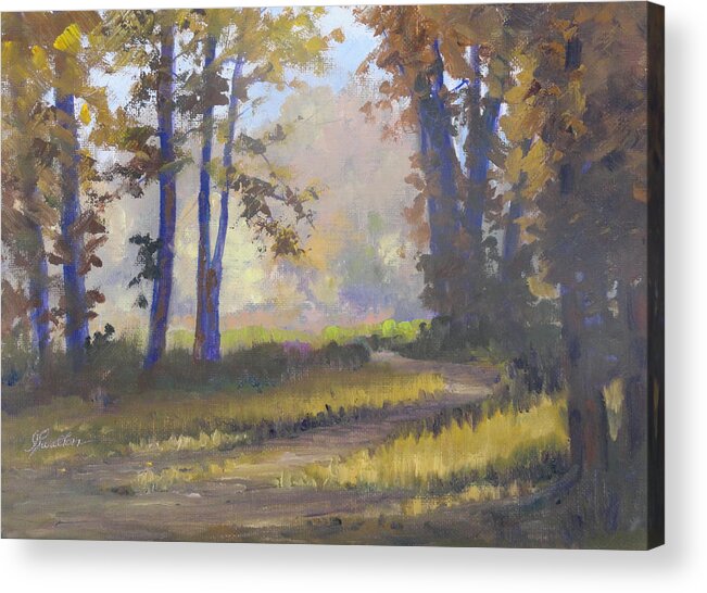 Forest Acrylic Print featuring the painting Forest Glow by Judy Fischer Walton
