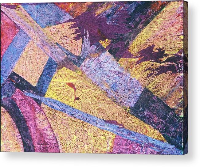 Abstract Acrylic Print featuring the painting Fusion by Gary DeBroekert