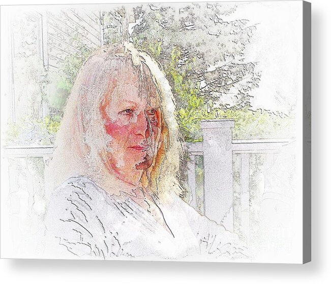 Digital Art Acrylic Print featuring the digital art Gail's Portrait by Steven Pipella