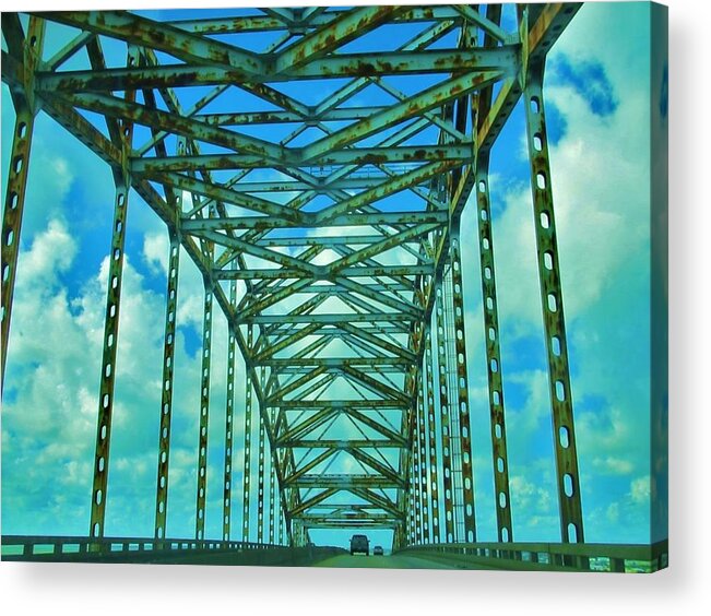 Green Bridge Acrylic Print featuring the photograph Green Bridge by Deborah Lacoste