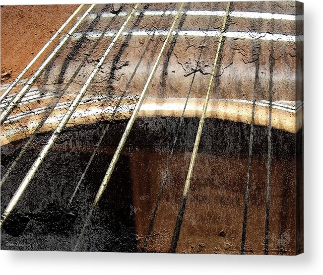 Acoustic Guitar Acrylic Print featuring the photograph Grunge Guitar by Everett Bowers