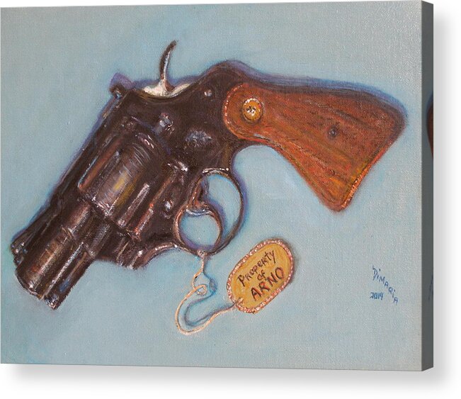 Realism Acrylic Print featuring the painting Gun #2 by Donelli DiMaria