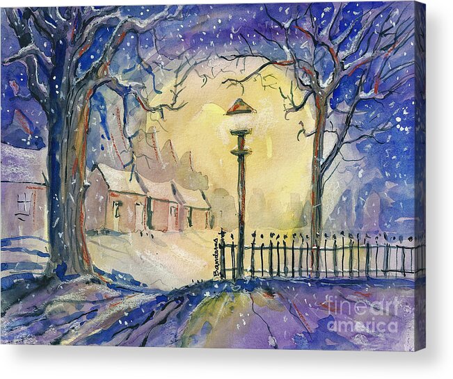 Snowfall Acrylic Print featuring the painting Happy New Year by Terry Banderas