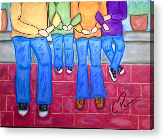 Family Acrylic Print featuring the painting Held By Love by Chrissy Pena