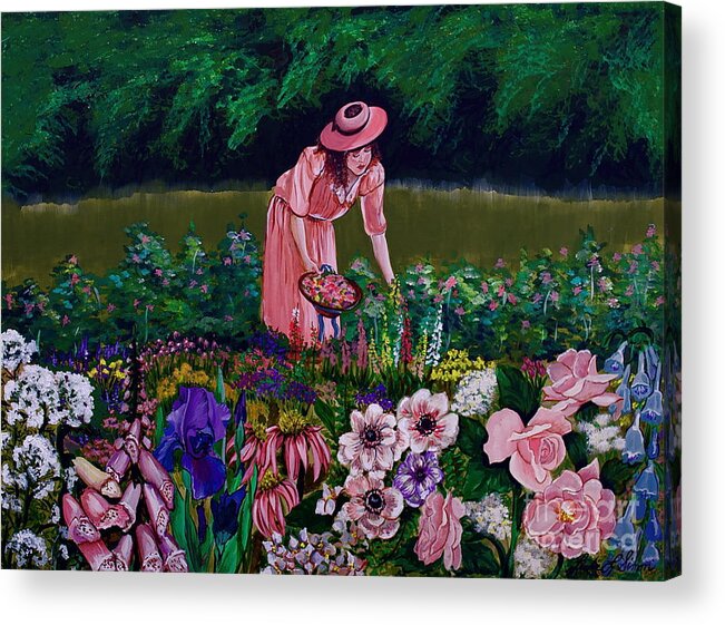 Garden Acrylic Print featuring the painting Hillary's Garden by Linda Simon