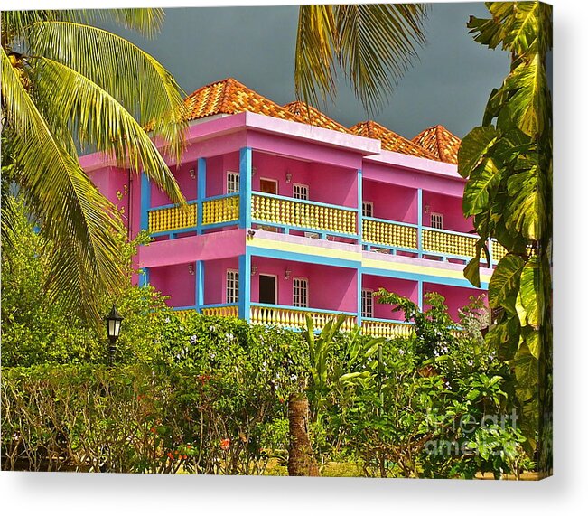 Hotel Acrylic Print featuring the photograph Hotel Jamaica by Linda Bianic