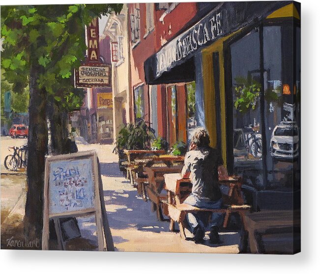 City Acrylic Print featuring the painting In the Morning Sun by Karen Ilari