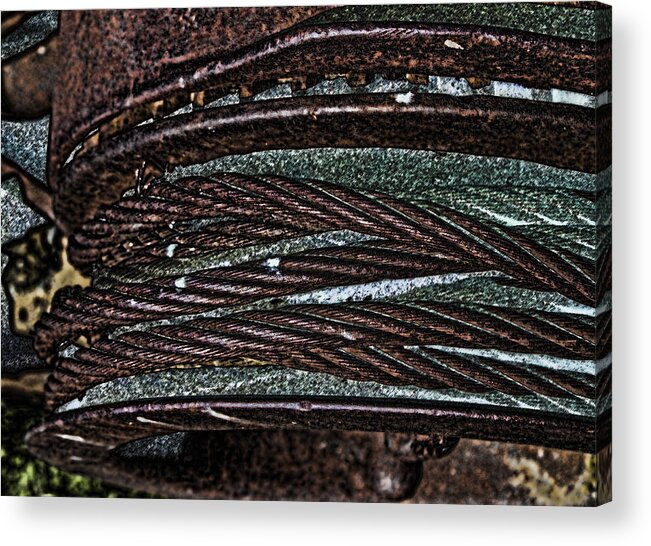 Cable Acrylic Print featuring the photograph Industrial Art Abstract by Cathy Anderson