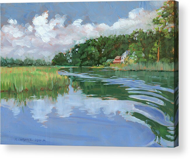 Marsh Acrylic Print featuring the painting Into the Marsh by Marguerite Chadwick-Juner