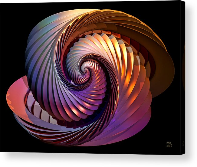 Abstract Acrylic Print featuring the digital art Jimaguas by Manny Lorenzo