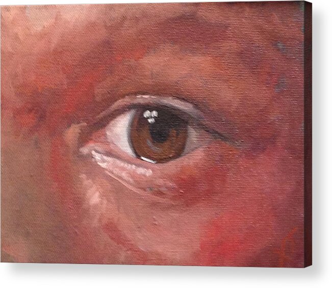 Eye Acrylic Print featuring the painting Jordan by Christy Sawyer
