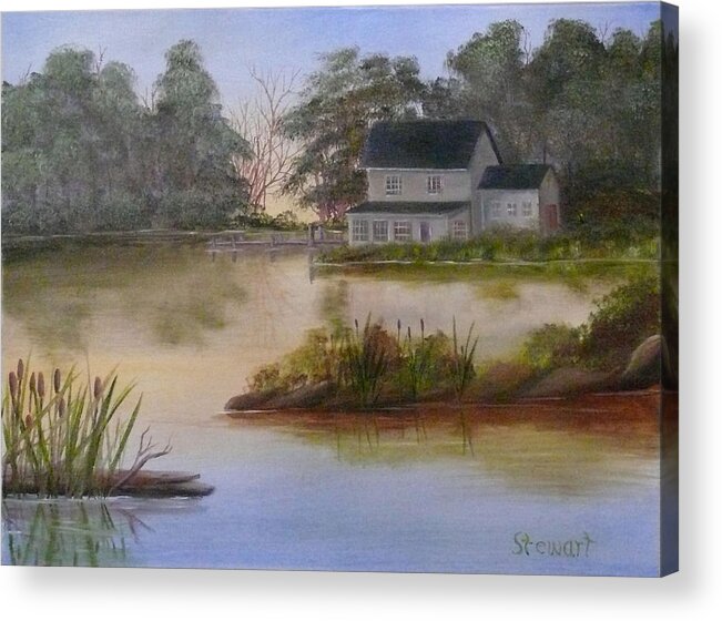  Acrylic Print featuring the painting Lakehouse by William Stewart