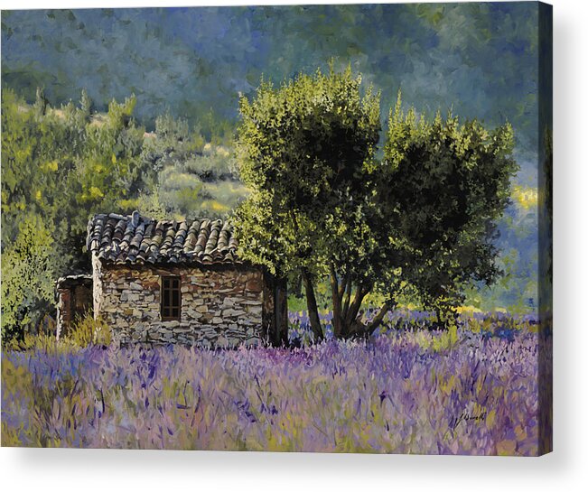 Lavender Acrylic Print featuring the painting Lala Vanda by Guido Borelli
