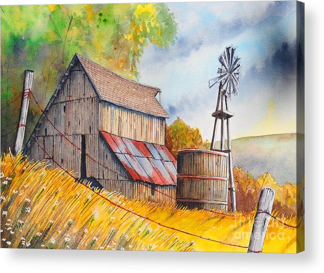 Landscape Acrylic Print featuring the painting Last Days of Summer by John W Walker