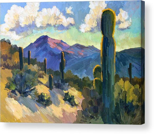 Late Afternoon Acrylic Print featuring the painting Late Afternoon Tucson by Diane McClary