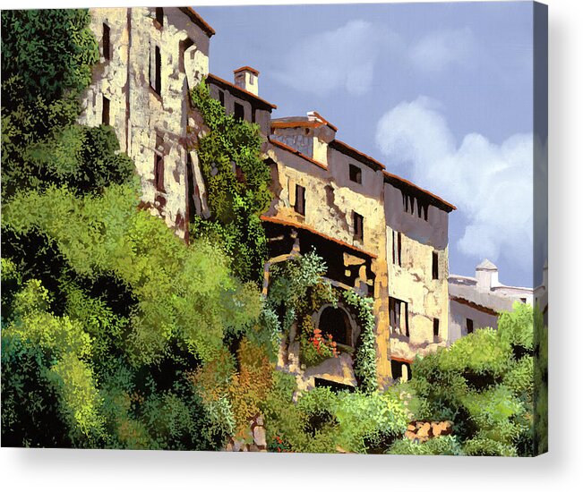 Village Acrylic Print featuring the painting Le Case Sulla Rupe by Guido Borelli