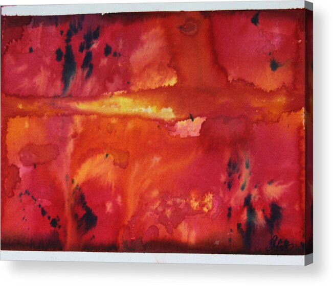 Fire Acrylic Print featuring the painting Live Fire by Allison Fox