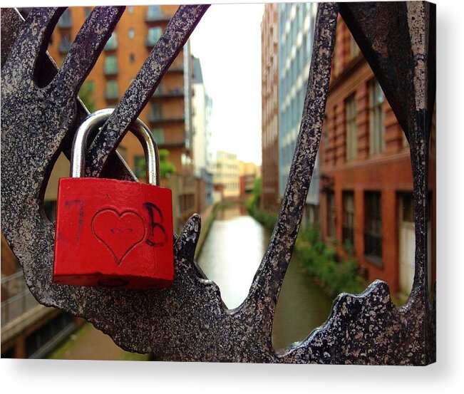 Iphoneography Acrylic Print featuring the photograph Lock 314 by Angela Seager