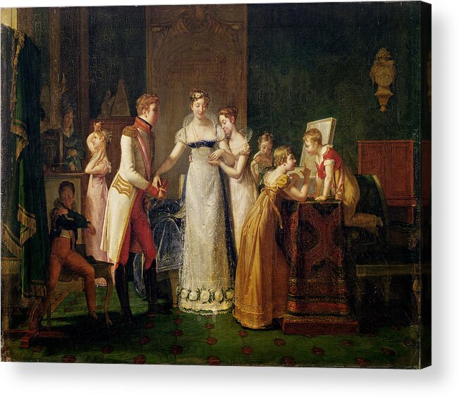 Archduchess Acrylic Print featuring the painting Marie-louise Of Austria Bidding Farewell To Her Family In Vienna by Pauline Auzou