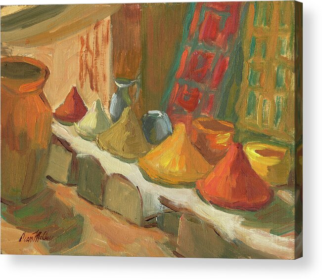Marakesh Acrylic Print featuring the painting Marrakesh Market by Diane McClary