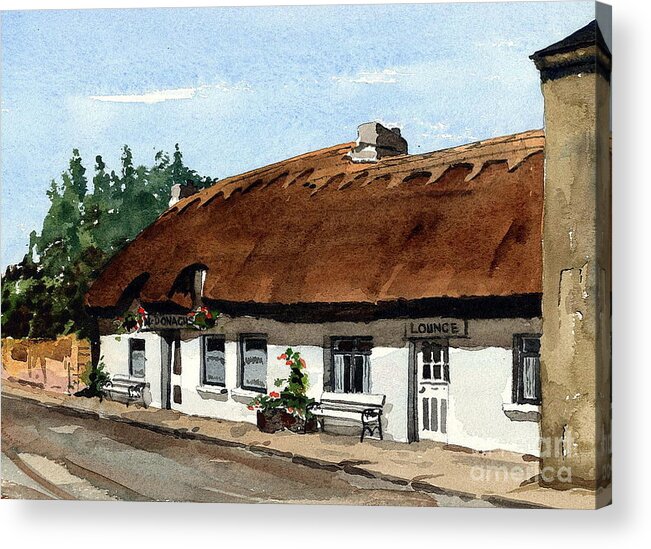 Val Byrne Acrylic Print featuring the painting F 709 McDonaghs Pub Oranmore Galway by Val Byrne