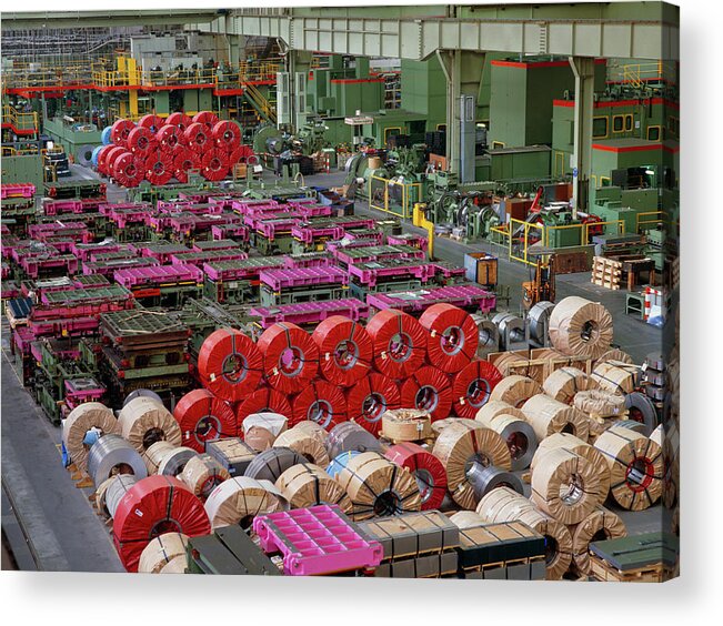 Coil Acrylic Print featuring the photograph Metal-working Factory by Maximilian Stock Ltd/science Photo Library