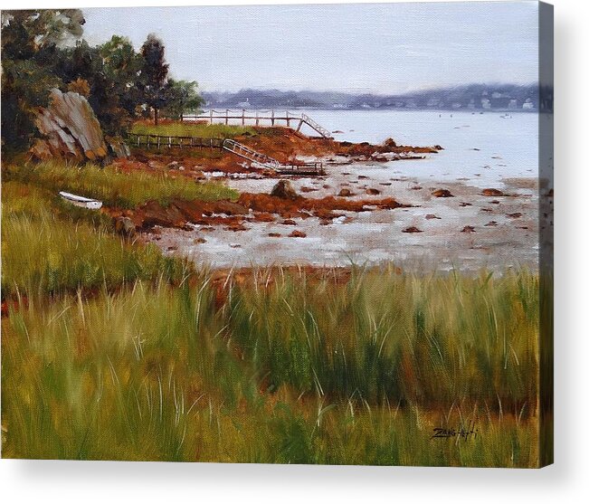 Worlds End Acrylic Print featuring the painting Misty Morning by Laura Lee Zanghetti