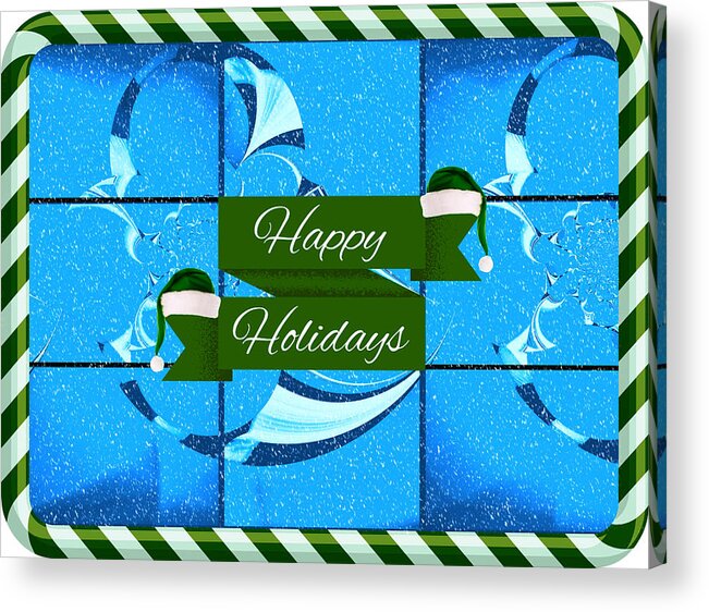 Happy Holidays Acrylic Print featuring the digital art Mod Cards - Happy Holidays II by Aurelio Zucco