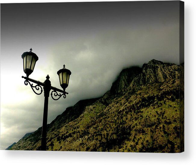 Lamppost Acrylic Print featuring the photograph Montenegro landscape by Rumiana Nikolova