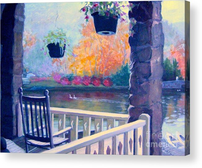 Porch Acrylic Print featuring the painting Montreat Porch by Gretchen Allen