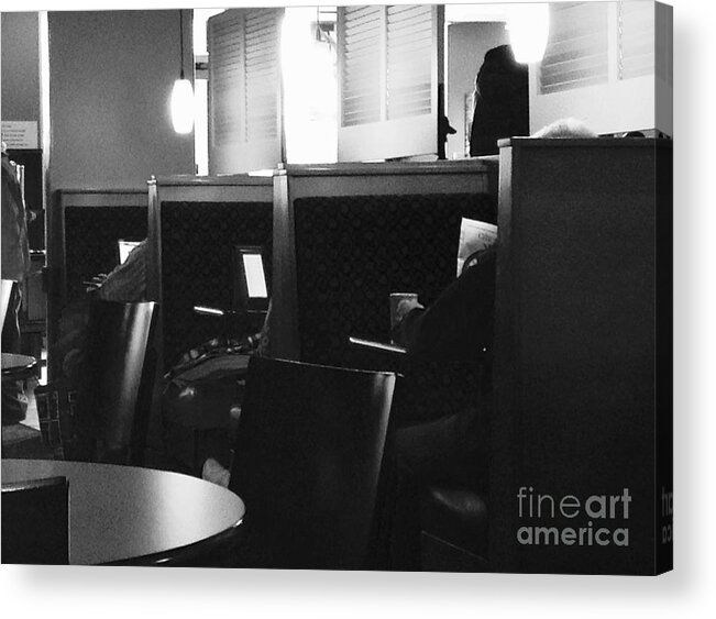 News Acrylic Print featuring the photograph Morning News - Monochrome by Frank J Casella