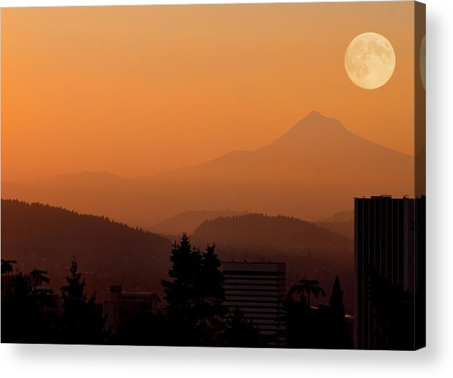 Portland Acrylic Print featuring the photograph Morning Over Portland by Don Schwartz