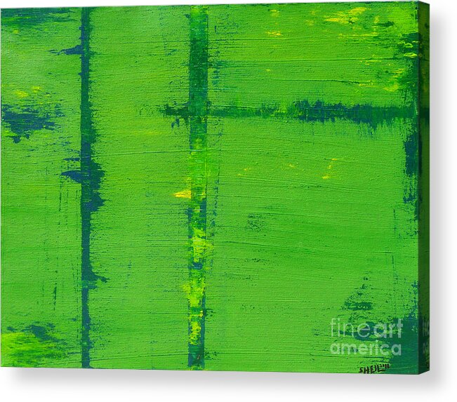Green Acrylic Print featuring the painting Mr. Green by Amanda Sheil