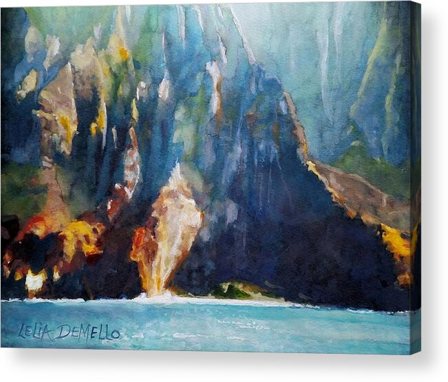 Hawaii Acrylic Print featuring the painting Napali No. 4 by Lelia DeMello
