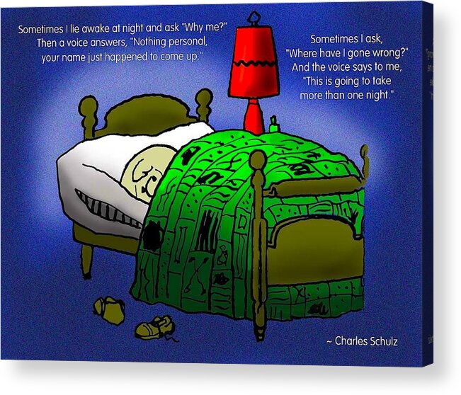 Quotations Acrylic Print featuring the photograph Night Worries by Mike Flynn