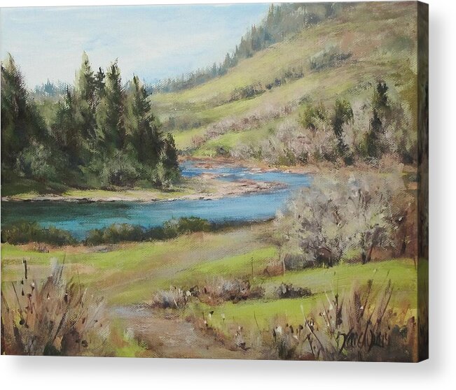 Oregon Acrylic Print featuring the painting North Bank March by Karen Ilari