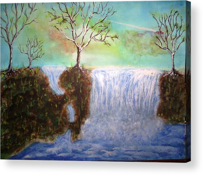 Waterfall Acrylic Print featuring the painting Obscure Enigma by Douglas Beatenhead