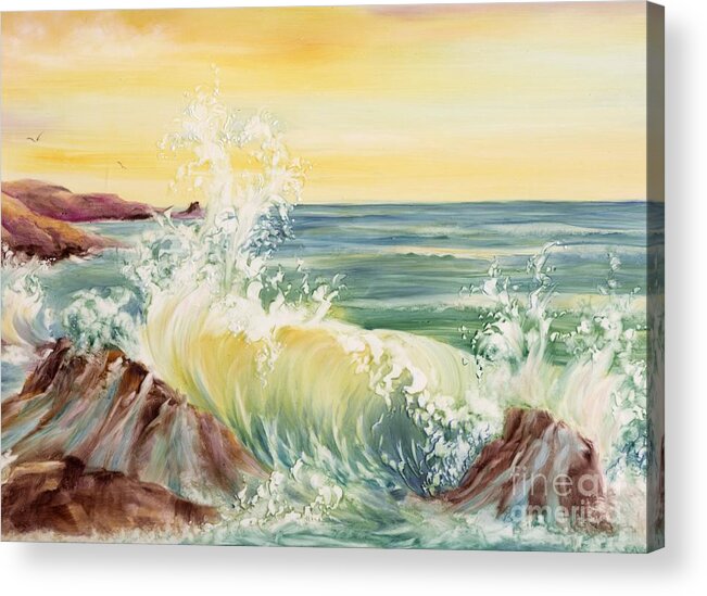 Water Acrylic Print featuring the painting Ocean Waves II by Summer Celeste