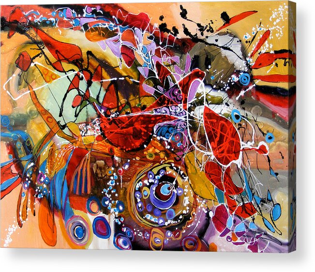 Abstract Acrylic Print featuring the painting Ochiul Beiului by Elena Bissinger