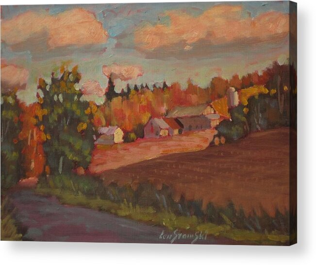 Autumn Acrylic Print featuring the painting Off The Beat'n Path by Len Stomski